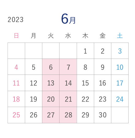 6月営業カレンダー