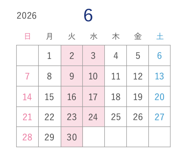 6月営業カレンダー