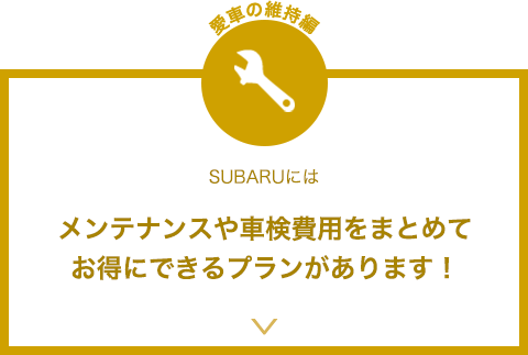 SUBARUにはメンテナンスや車検費用をまとめてお得にできるプランがあります！